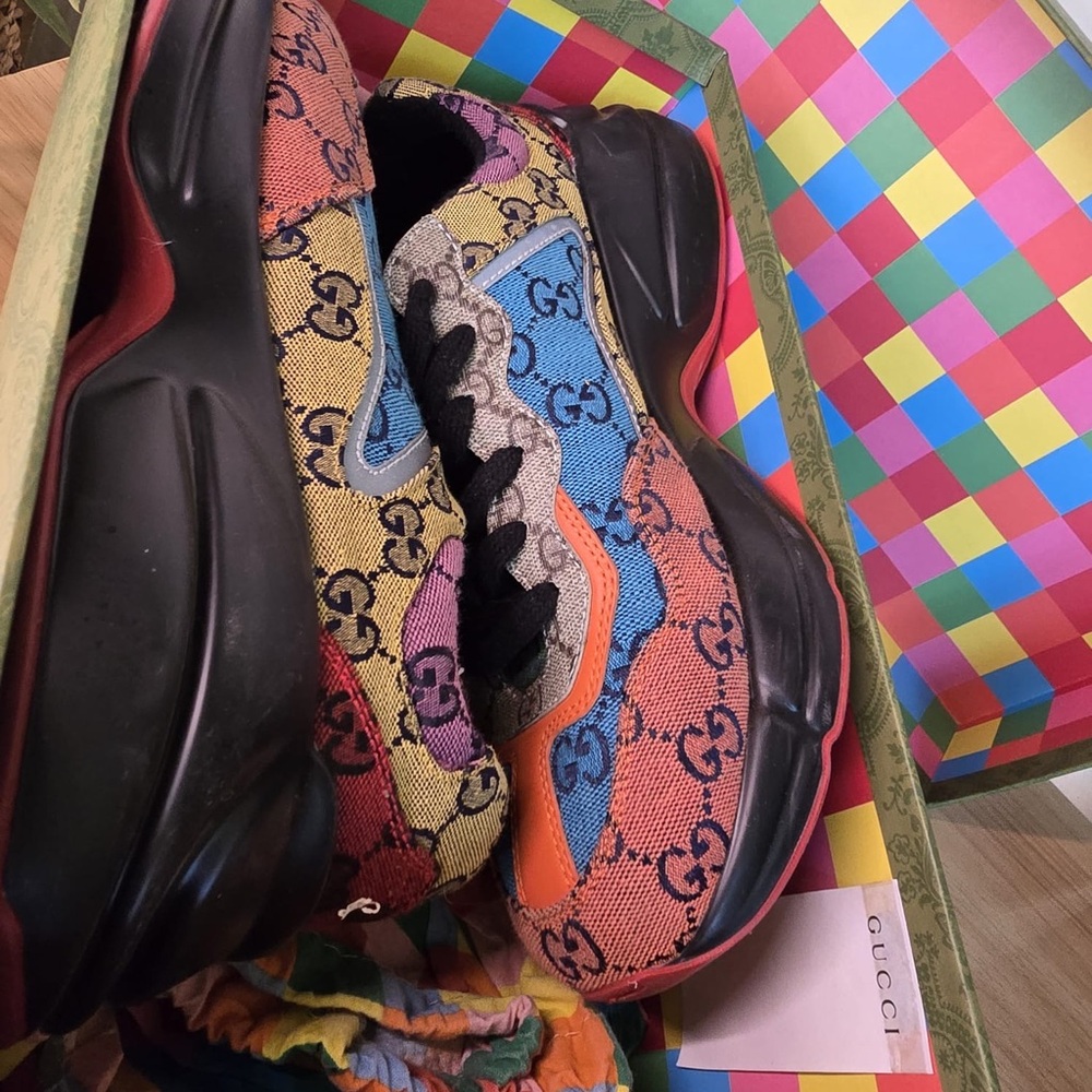 Gucci Men's Sneakers - Green Canvas - Picture 4 of 4